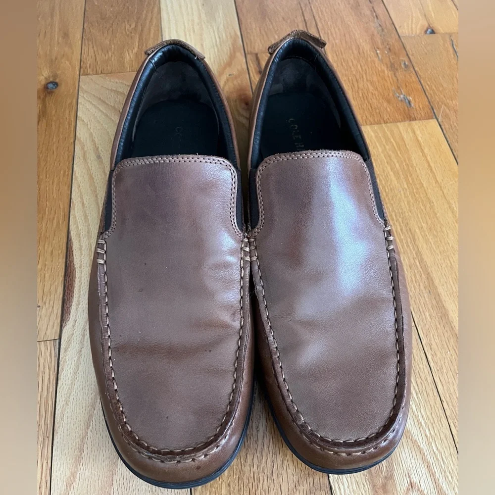 Cole Haan New Harbour Venetian II Slip‎ On Brown Leather Loafers Size 11